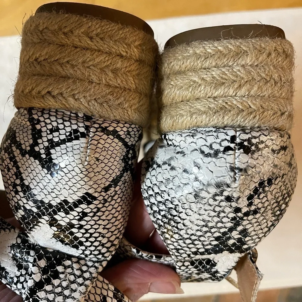 Bonnibel Snakeskin Print Black & White Espadrilles